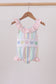 Rainbow stripe butterfly smocked ruffle one-piece swimsuit