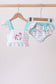 Green plaid horse applique 2pc swimsuit