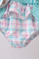 Green plaid horse applique 2pc swimsuit