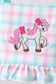 Green plaid horse applique 2pc swimsuit