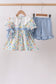 Blue Floral Lace Set