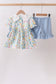 Blue Floral Lace Set