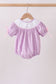 Lavender Smocked Embroidered Bow Jacquard Bubble