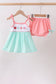 Green Marine Embroidered Jacquard Bloomer Set