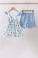 Blue Retro Floral Set