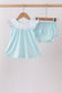 Blue Umbrella Smocked Bloomer Set