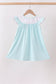 Blue Umbrella Smocked Dress