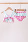 Hot Pink Umbrella Embroidered UPF Swim Set