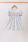 Blue Floral Smocked Dress
