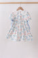Blue Floral Smocked Dress