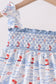Blue Sailboat Smocked Dress