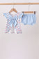 Blue Floral Bow Bloomer Set