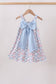 Blue Floral Bow Dress