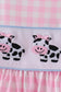 Pink Cow Embroidered Set