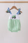 Green Tractor Applique Seersucker Bubble