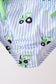 Blue Tractor Stripe UPF Swim Set