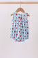 Blue Strawberry Embroidered Ruffle Bow Bubble