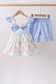 Blue Hydrangea Ruffle Bow Set