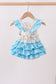 Blue Floral Ruffle Bubble