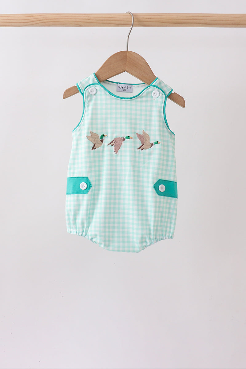 Green Mallard Plaid Embroidered Bubble