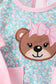 Green Bear Floral Applique Bloomer Set
