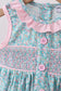 Green Floral Smocked Bloomer Set