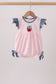 Pink Apple Plaid Embroidered Bubble