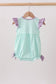 Mint Puppy Plaid Embroidered Bubble