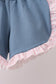 Pink Apple Plaid Embroidered Set