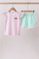 Purple Ice Cream Plaid Embroidered Set