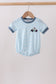 Blue Police Car Stripe Embroidered Bubble