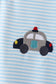 Blue Police Car Stripe Embroidered Set