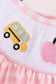 Pink Apple Bus Smocked Ruffle Set