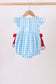 Blue Apple Appliqué Gingham Bubble