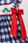 Navy Apple Smocked Gingham Dress