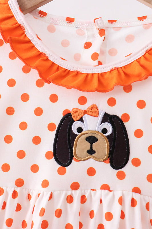 Orange Tennessee Dog Appliqué Dress