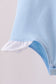 Blue pencil bow embroidery ruffle bubble