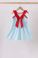Blue Apple Pencil Embroidered Dress