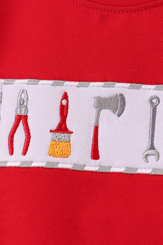 Red Toolbox Embroidery stripe Set