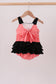 Red Character Plaid Embroidered Bubble