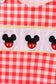 Red Character Plaid Embroidered Jon Jon