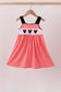Red Character Plaid Embroidered Dress