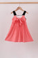 Red Character Plaid Embroidered Dress
