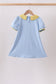 Blue Bus Floral Applique Dress