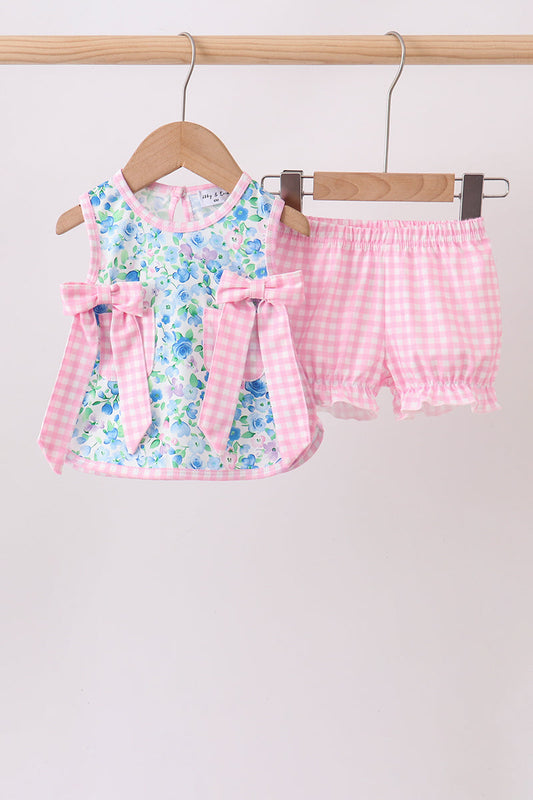 Blue Floral Bloomer Set