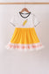 Mustard Pencil Ruffle Dress