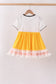 Mustard Pencil Ruffle Dress