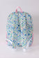 Blue Floral Character French Knot Ruffle Backpack