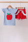 Blue Apple Appliqué Set