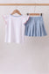 Blue Apple Embroidered Skorts Set